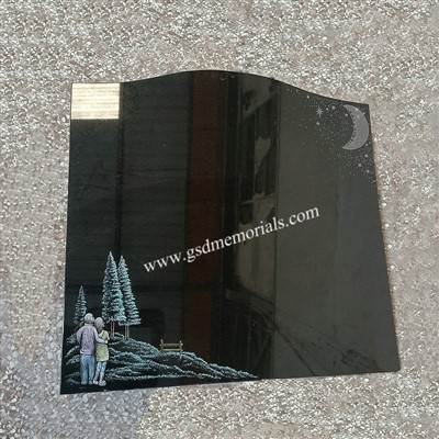 Couple And Tree Etch Tombstone