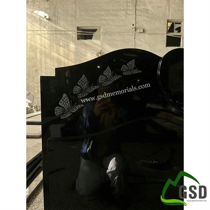 Premium Black Etching Headstone