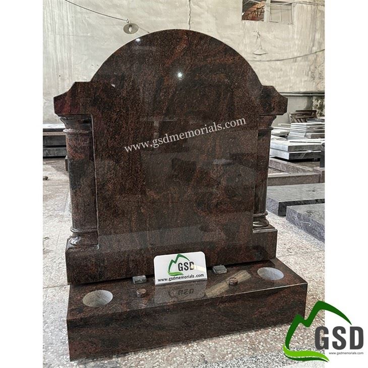 Aurora Cap Shaped with Pillars Headstone