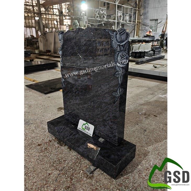 Dark Bahama Blue Antique Roses Tombstone