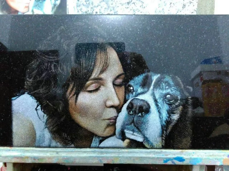 Dog Etching Plaque Dog Etching Plaque