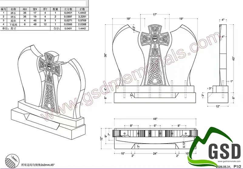 Cross Memorial CAD Drawing Cross Memorial CAD Drawing