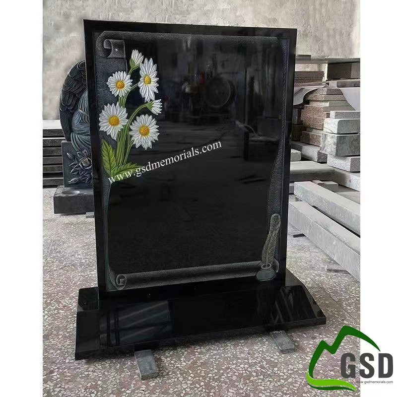 Bespoke Daisy On The Scroll Headstone Bespoke Daisy On The Scroll Headstone