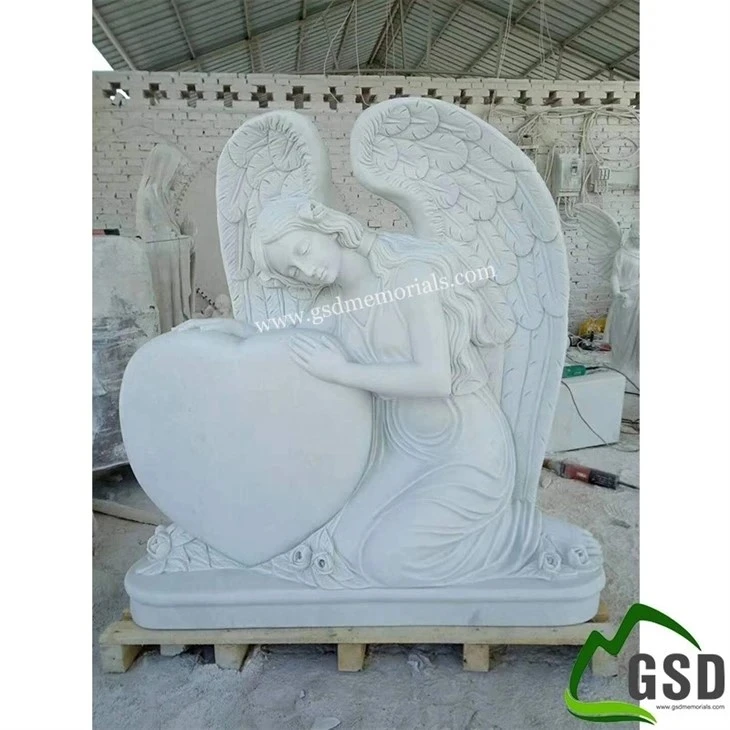White Marble Angel Headstone White Marble Angel Headstone