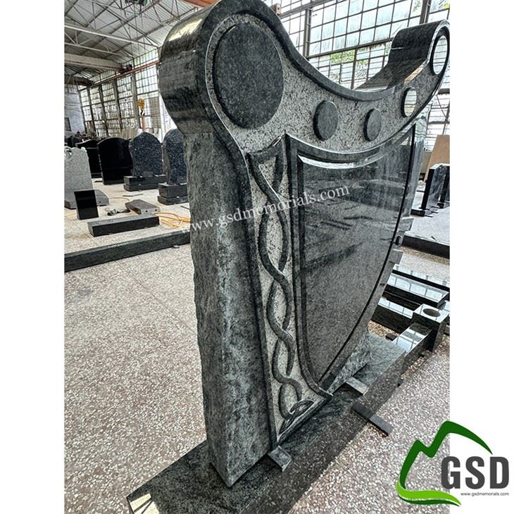 Olive Green Harp Design Monument