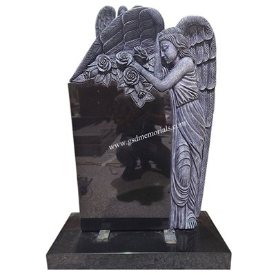 Absolute Black UK Style Angel Headstone
