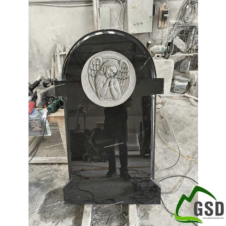 Premium Black Girl Angel Headstone