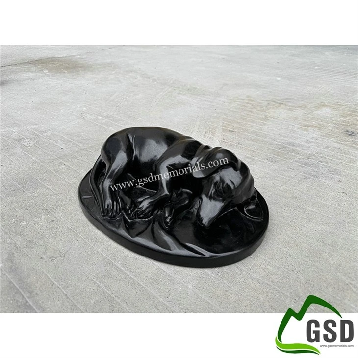 Premium Black Sleeping Dog Monument