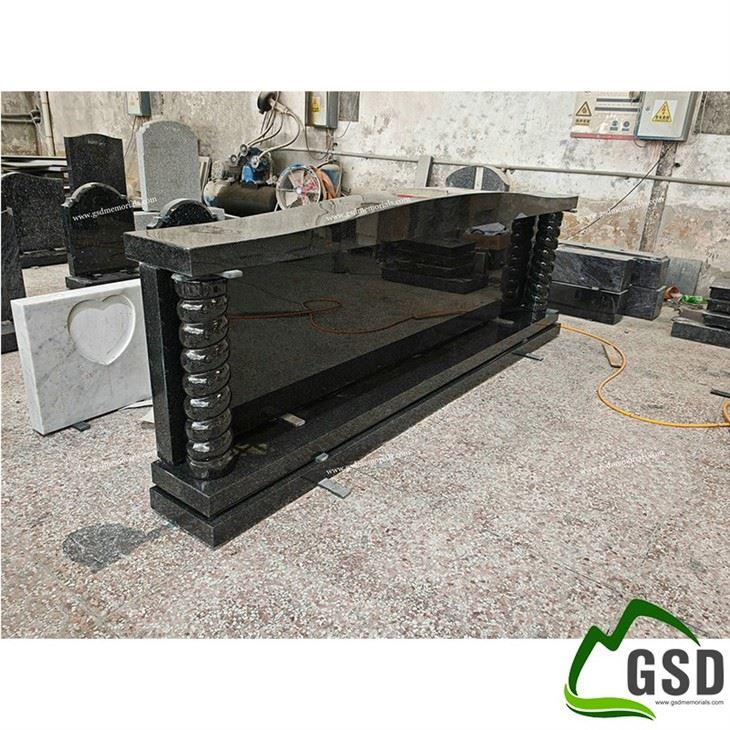 SADark Grey Large Canopy with Twisted Pillars Headstone