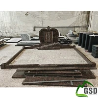 Aurora Red Curve Headstone Kerb Sets