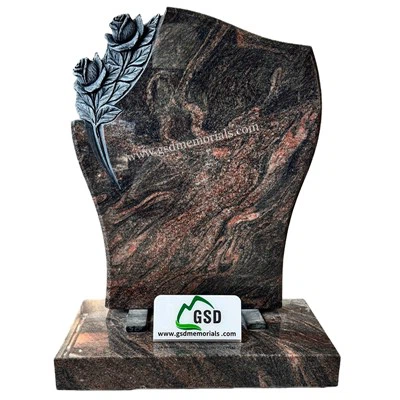 Classic Roses Carving Headstone