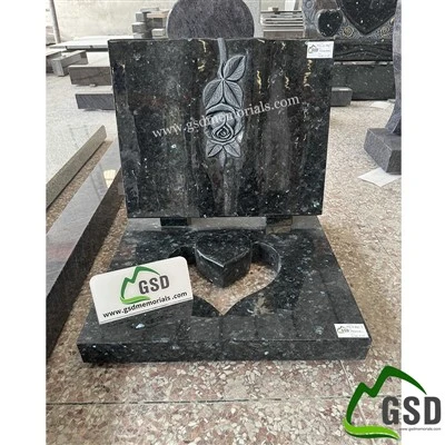 Emerald Pearl Rose Book Headstone