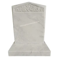 Marble Ivy Leaves And Flowers Headstone