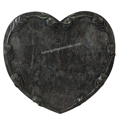 Roses Heart Plaque For Tombstone